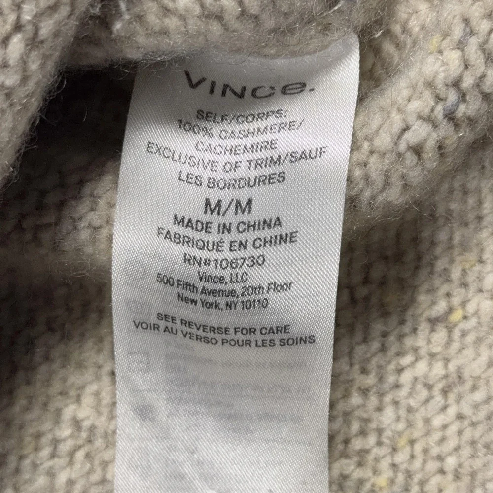 Vince Cashmere Sweater Womens Medium Beige‎ Crewneck Pullover Soft Knit Casual - Picture 7 of 10